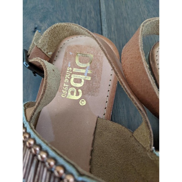 New Diba Tango tan leather beaded sandals buckle size 9 - Picture 3 of 7